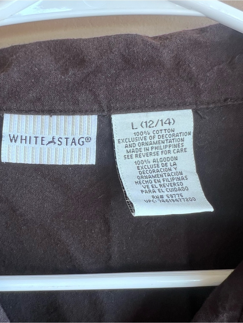 Vintage White Stag Grannycore Button Down Shirt Size L - Picture 3 of 6